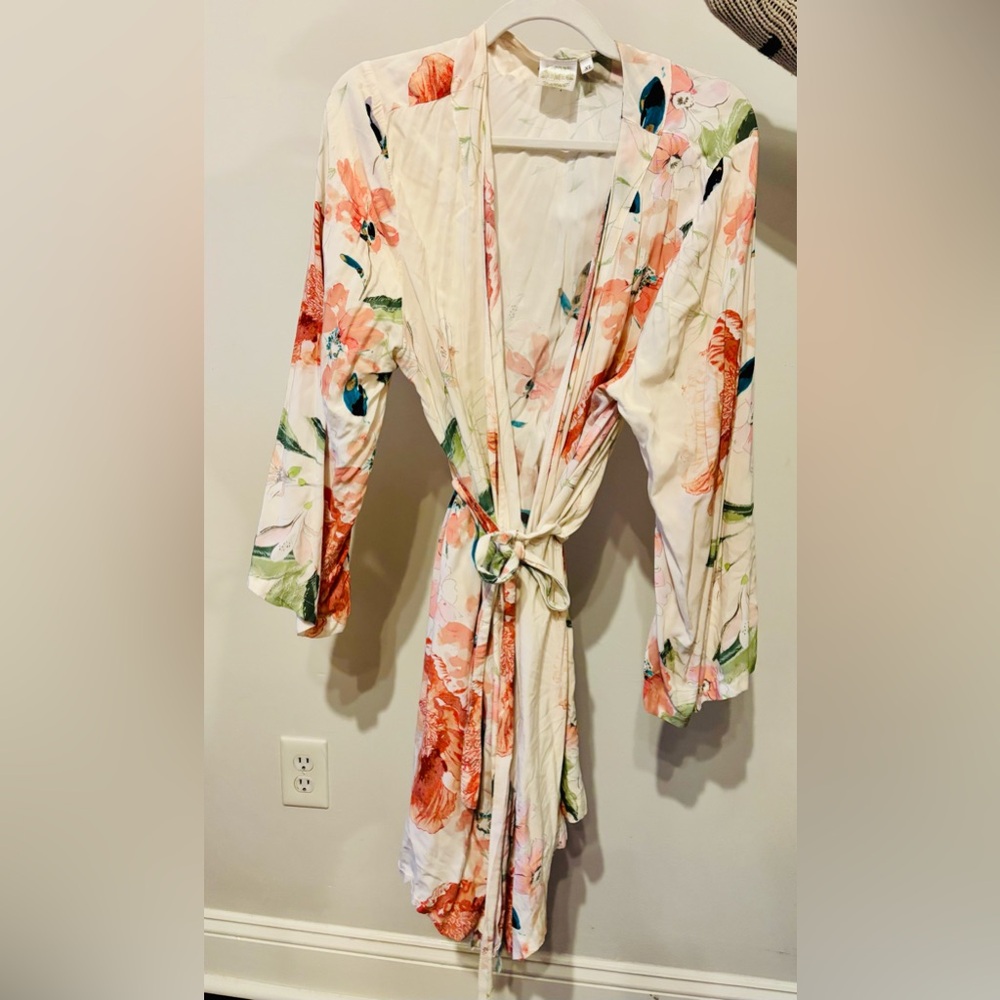 Anthropologie Plum Pretty Sugar XL Cotton Robe Floral